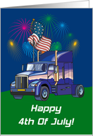 Fireworks Big Rig 4th Of July Card