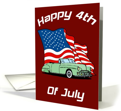 Classic Car 4th Of July card (592461)