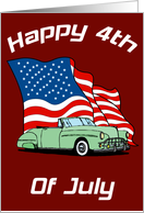 Classic Car 4th Of July Card