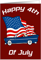 Cool Classic Car 4th Of July Card