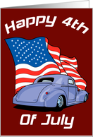 Hot Rod 4th Of July Card