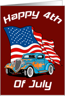 Hotrod 4th Of July Card