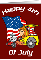 Drag Racer 4th Of July Card