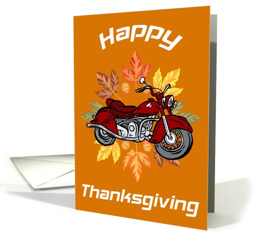 Motorcycle Thanksgiving card (595456)