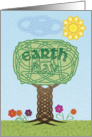 Earth Day card with Celtic Knotwork theme, blank inside card