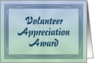 Volunteer Appreciation Award card