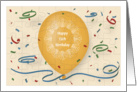 Happy 13th Birthday with orange balloon and puzzle grid card