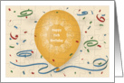 Happy 15th Birthday with orange balloon and puzzle grid card