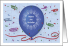 Happy 31st Birthday with blue balloon and puzzle grid card