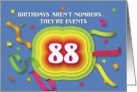 Happy 88th Birthday Celebration with confetti and streamers card