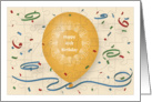 Happy 45th Birthday with orange balloon and puzzle grid card