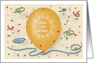 Happy 47th Birthday with orange balloon and puzzle grid card