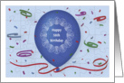 Happy 58th Birthday with blue balloon and puzzle grid card