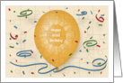Happy 62nd Birthday with orange balloon and puzzle grid card