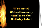 Who knew? We had too many candles on the Birthday Cake! card