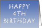 Happy 4th Birthday written in clouds card
