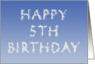 Happy 5th Birthday written in clouds card