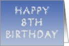 Happy 8th Birthday written in clouds card