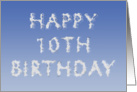 Happy 10th Birthday written in clouds card