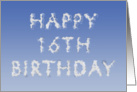 Happy 16th Birthday written in clouds card