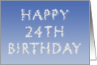 Happy 24th Birthday written in clouds card