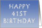Happy 41st Birthday written in clouds card