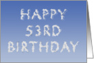 Happy 53rd Birthday written in clouds card