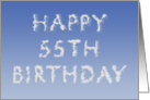 Happy 55th Birthday written in clouds card