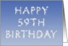 Happy 59th Birthday written in clouds card