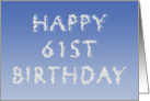 Happy 61st Birthday written in clouds card