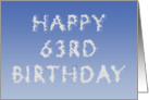 Happy 63rd Birthday written in clouds card