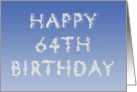 Happy 64th Birthday written in clouds card