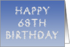 Happy 68th Birthday written in clouds card