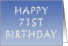 Happy 71st Birthday written in clouds card