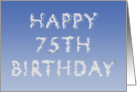 Happy 75th Birthday written in clouds card