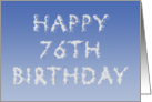 Happy 76th Birthday written in clouds card