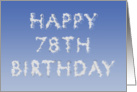 Happy 78th Birthday written in clouds card