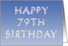 Happy 79th Birthday written in clouds card