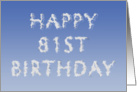 Happy 81st Birthday written in clouds card