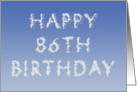 Happy 86th Birthday written in clouds card