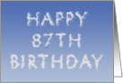 Happy 87th Birthday written in clouds card