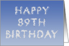 Happy 89th Birthday written in clouds card