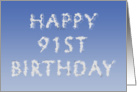 Happy 91st Birthday written in clouds card