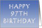 Happy 97th Birthday written in clouds card