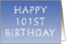 Happy 101st Birthday written in clouds card
