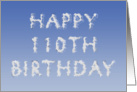 Happy 110th Birthday written in clouds card