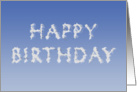 Happy Birthday written in clouds card