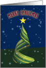 Merry Christmas with Ribbon Cristmas Tree card