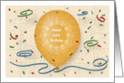 Happy 90th Birthday with orange balloon and puzzle grid card