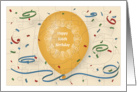 Happy 106th Birthday with orange balloon and puzzle grid card